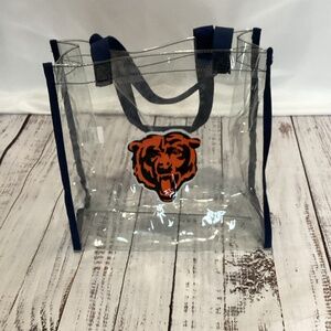 2118. Chicago Bears NFL Approved Clear Vinyl Tote Bag EUC - Game Day Essential!